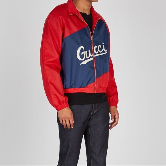 Gucci Other - NWT GUCCI red & blue nylon number jacket size Euro 54